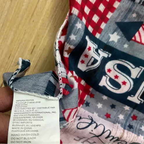 Womens Patriotic Theme Red, White, Blue Neck Style Scarf 100% Polyester