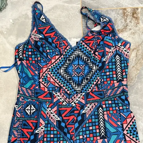 Fashion to figure Blue and Red Floral Jumpsuit