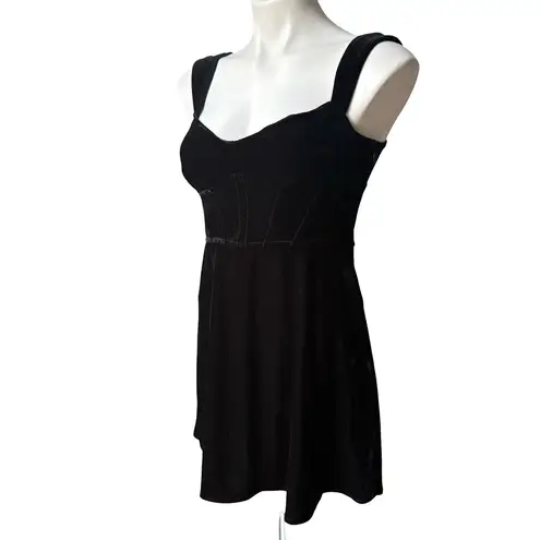 Urban Outfitters  Genivieve Black Velvet Corset Mini Dress, Sz M
