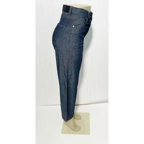 Goldsign The Curved Dark Wash Crop High Waisted Rise Tapered Jeans Serra Size 24 Blue