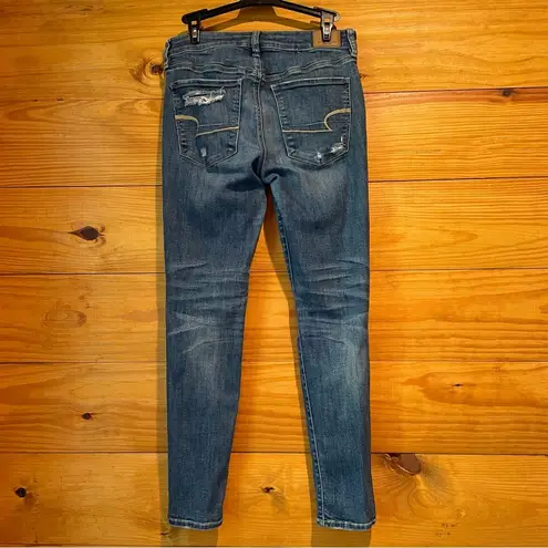 American Eagle  Outfitters Super Stretch X Distressed High Rise Jegging 6 Short