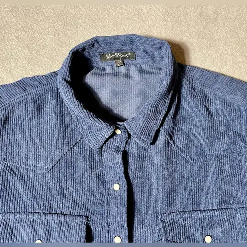 Velvet Heart  Women’s Casual Shirt Blue Size XL Corduroy