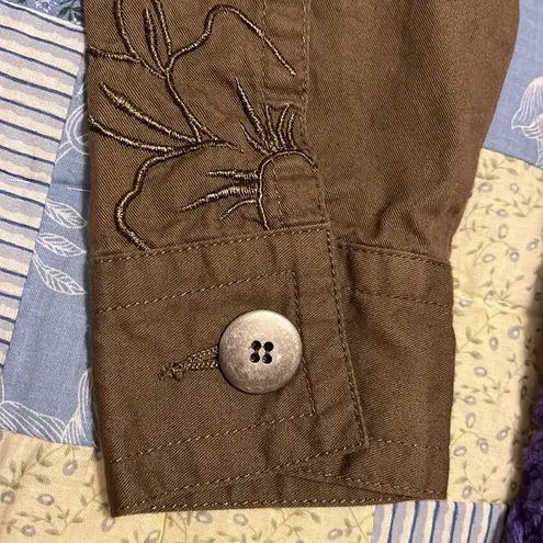 Vintage Together Embroidered Brown Blazer Jacket Size 4