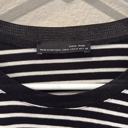 ZARA  W&B Collection Jersey Kint Striped Tee Size Medium