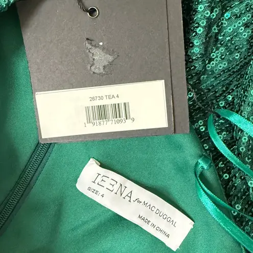 Mac Duggal Ieena for Green Sequined One Shoulder Cut Out Gown 26730 Women’s Sz 4