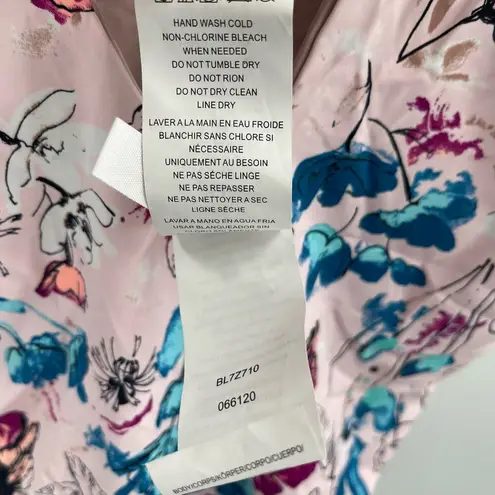 The Bikini Lab Swimsuit Size Large Reversible One Piece Floral Solid Beach NWT