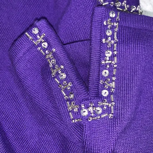 Quacker Factory Add a touch of glamour to your wardrobe with this stunning Women's Purple Sweater Top.
