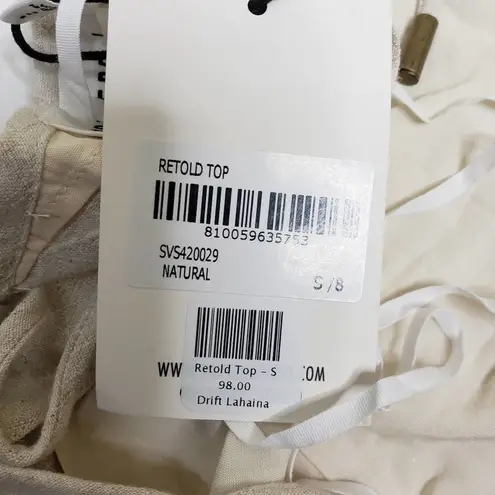 Sovere Womens Small Retold Hankey Hem Linen Blend Halter Top Tan NEW