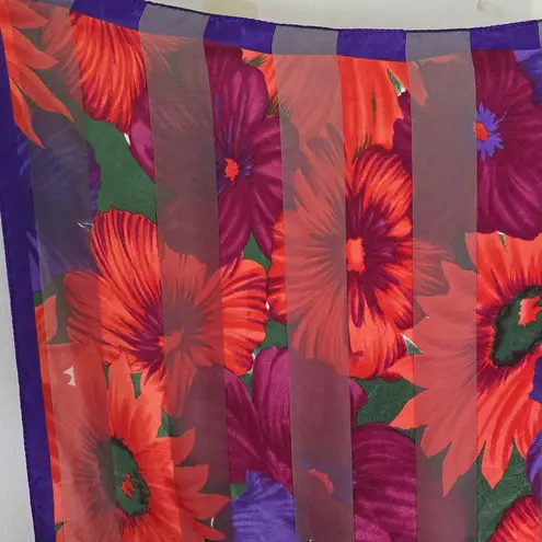 Vintage Elaine Gold Floral Scarf Red