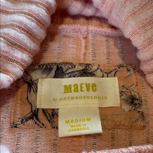 Anthropologie  Maeve Vanna Baby Pink Cowl
Neck Ribbed Sweater Size Medium