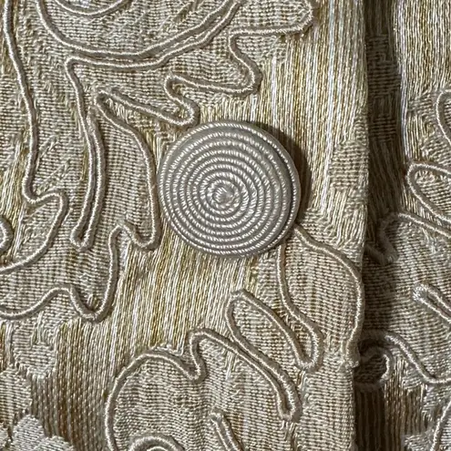 Carmen Marc Valvo Cache Gold Jacquard Jacket Evening Formal Long Sleeve Sz 8