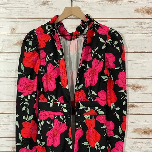 Pretty Little Thing  High Neck Romper - Black Floral - 2