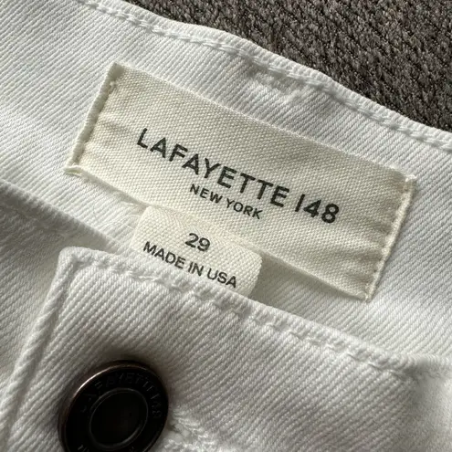 Lafayette 148 New York Reeve White Straight Leg Jeans Size 29
