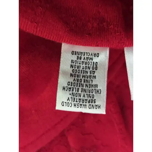 Spa By Chico's Sweatshirt Woman's Small Red Beaded Stripes Full Zip Athletic