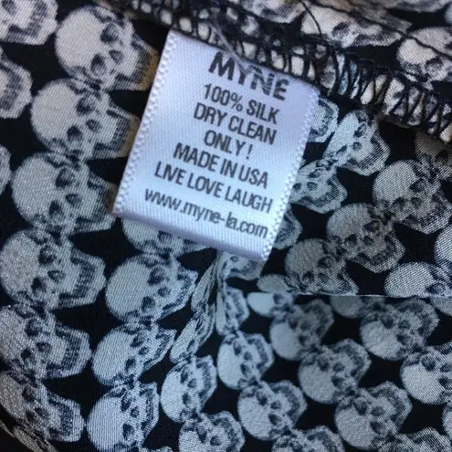 Myne Silk black and white houndstooth skull skater dress size 0