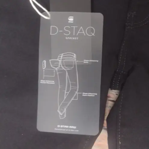 G-Star  d-staq 5 pocket mid skinny black jeans 24x30