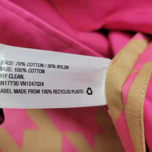 Isaac Mizrahi Target 20th Anniversary Womens Trench Coat XS Pink Tan Houndstooth