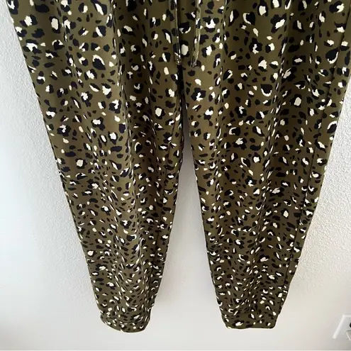MELLODAY Leopard Green Black Cream Jogger Pants Elastic Waist XL