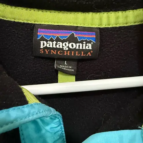 Patagonia  Synchilla Black and Andes Blue Pullover - Image 2