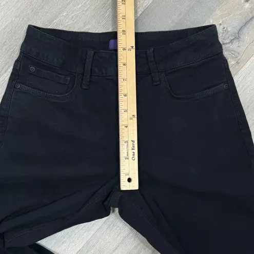 NYDJ Petite Rhinestone Pocket Straight Leg Slimming Jeans Black 2P