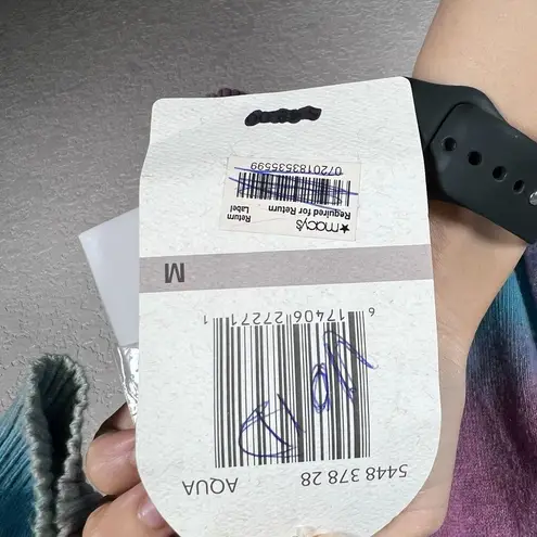 Art and Soul Rainbow Hippie Cardigan Sweater Womens Medium Retro New Blue