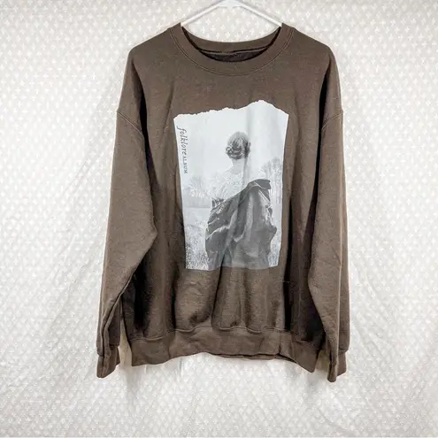 Taylor Swift Folklore Brown Graphic Print Sweatshirt