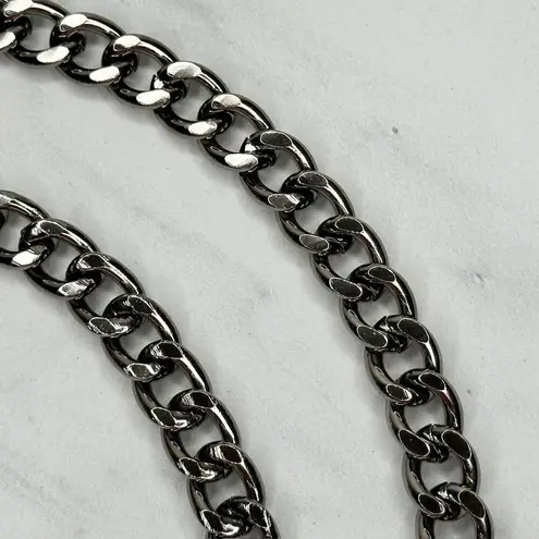 Chunky Dark Silver Tone Chain Link Purse Handbag Bag Replacement Strap