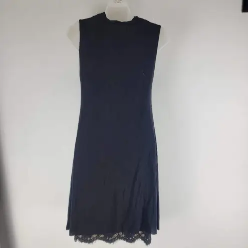 Bailey 44 Sleeveless Fit And Flare Dress Lace Trim Stretch Black Size M