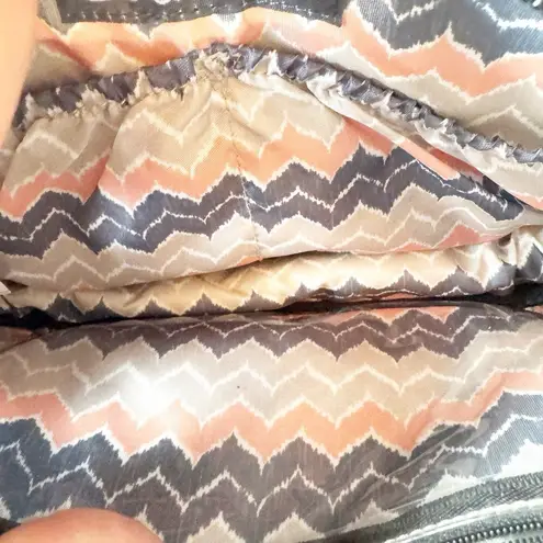 Lug Carousel Palm Sunset Print RFID Blocking Organizing Crossbody Bag Travel EUC Tan