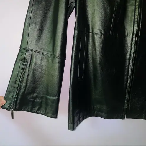 Jerry Lewis L Black Leather Jacket Zipper Collar Size L