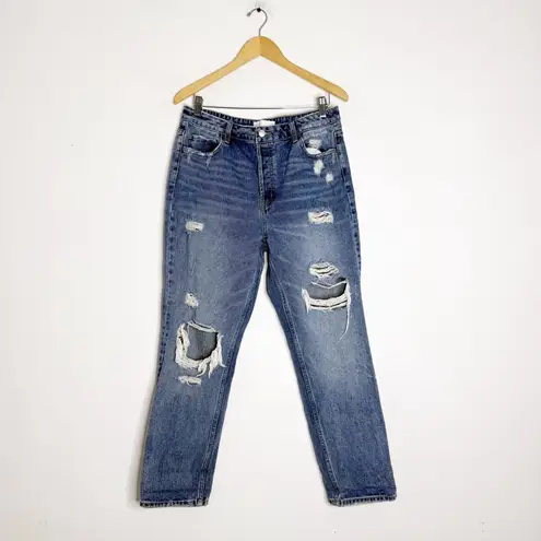 VERVET Super High Rise Hidden Button Fly Straight Jeans – Size 30 Blue