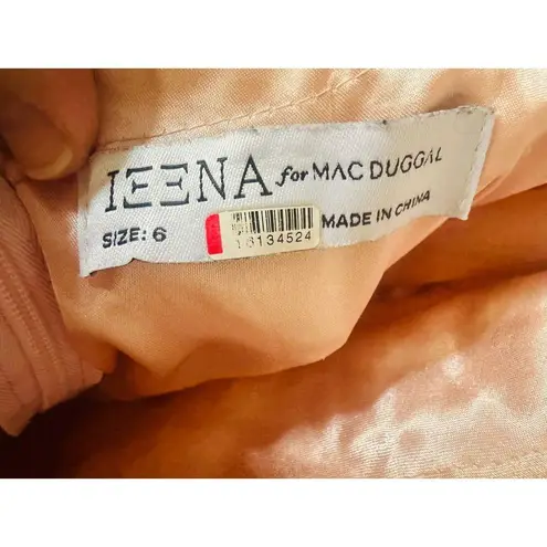 Mac Duggal Pink Floral Ruffled Sweetheart Sleeveless A-Line Gown Size 6