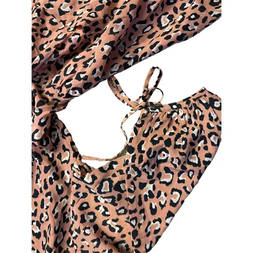 NWT Maverick Oversized Pink Leopard Print Babydoll Dress Size Medium