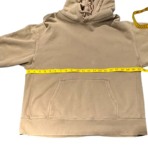 TNA Aritzia Women Hoodie Oversized Sweatshirt Taupe Brown Cozy Fleece Pullover 1