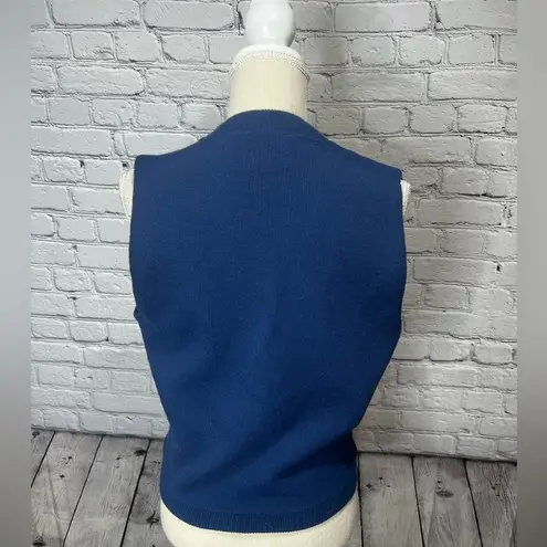 Vintage campus acrylic sweater vest medium Blue