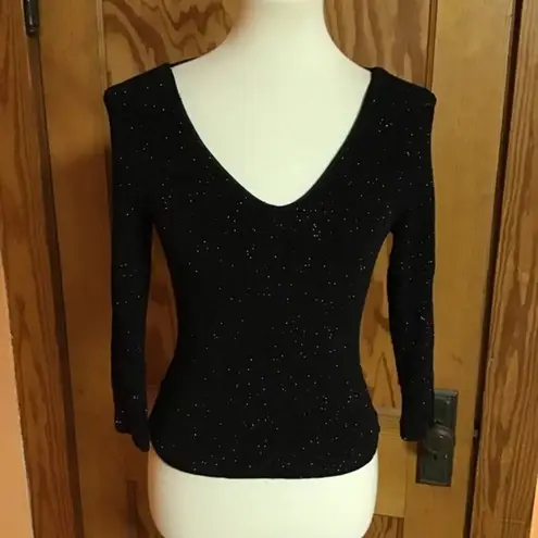 Vintage 80s shimmery n sparkly v neck top