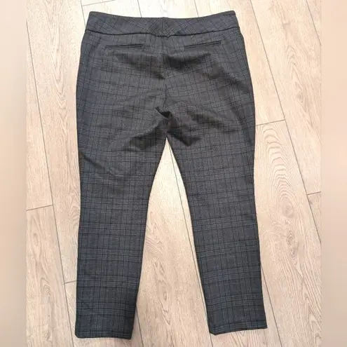 Dalia XL Gray Brown Black Plaid Pull On Skinny Slim Leg Pants Comfy Work Wear