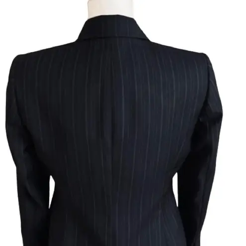 Anne Klein  Suit Black Pinstripe 2 Button Closure Career Blazer Jacket Size 4P