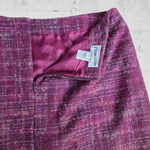 Pendleton 90s Vintage Purple Pink Tweed Wool Mohair Blend USA Made Skirt Size 14