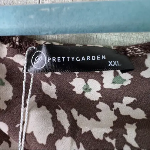 Pretty Garden XXL One Shoulder Long Sleeve Peplum Tiered Ruffle Body Dress