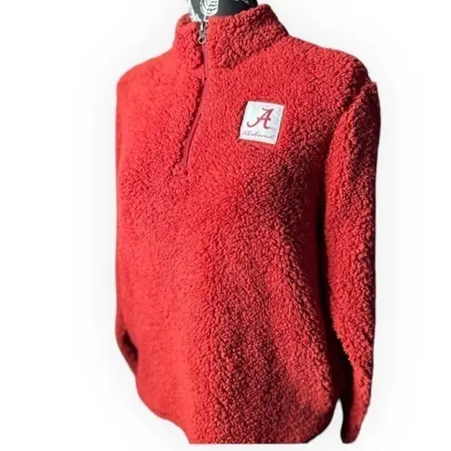 Women's Crimson Alabama Crimson Tide Sherpa Quarter Zip Pullover Jacket Size M