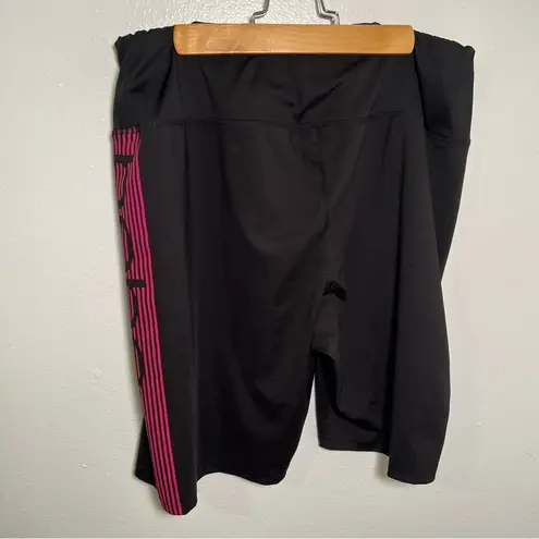 Bebe  Sport Bike Shorts Black Pink Stripe