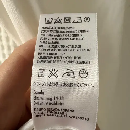 Escada white ruffle cotton