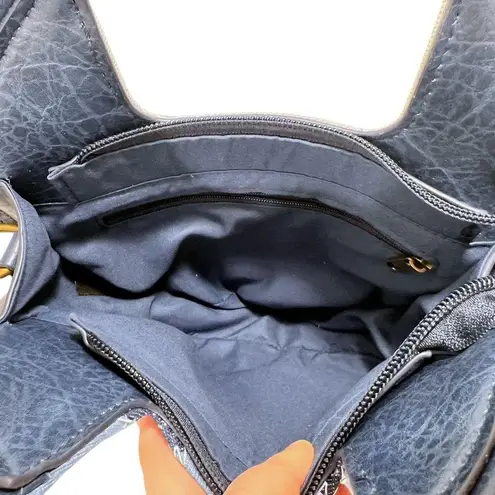 Wonderly  Patchwork Denim Circular Tote - Image 7