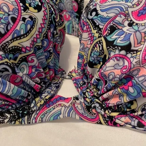 Victoria's Secret Victoria Secrets Retro Print Floral Paisley Cutout Swimwear Bikini Top 34D
