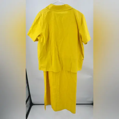 M.H.M Woman (Melissa Harper) 2 piece linen cotton blend maxi dress size 18W Yellow