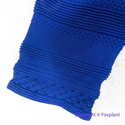 Eliza J New! Textured Fit & Flare Dress sweater knit in Cobalt blue, size L