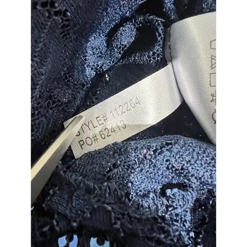 Alex Evenings Navy Blue Lace Sequin Open Front Bolero Jacket Women's Size 14