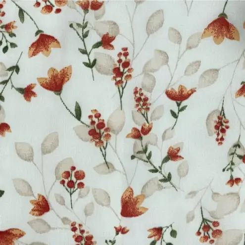 Cream Floral Tiered Maxi Dress Size Large Orange