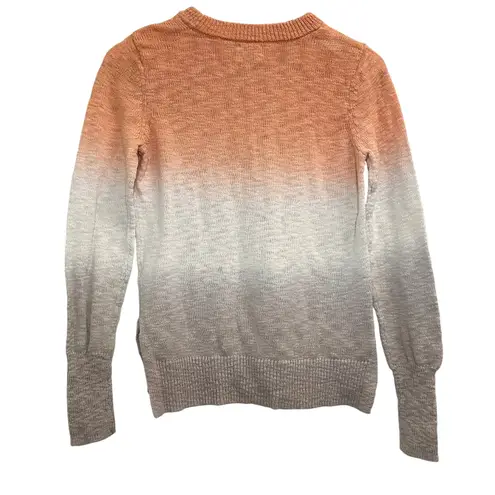 Faherty Muir Dip Dye Sweater Organic Cotton Ombre Size S Orange White Beige
